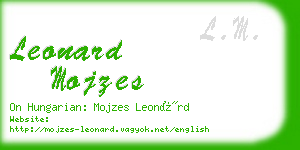 leonard mojzes business card